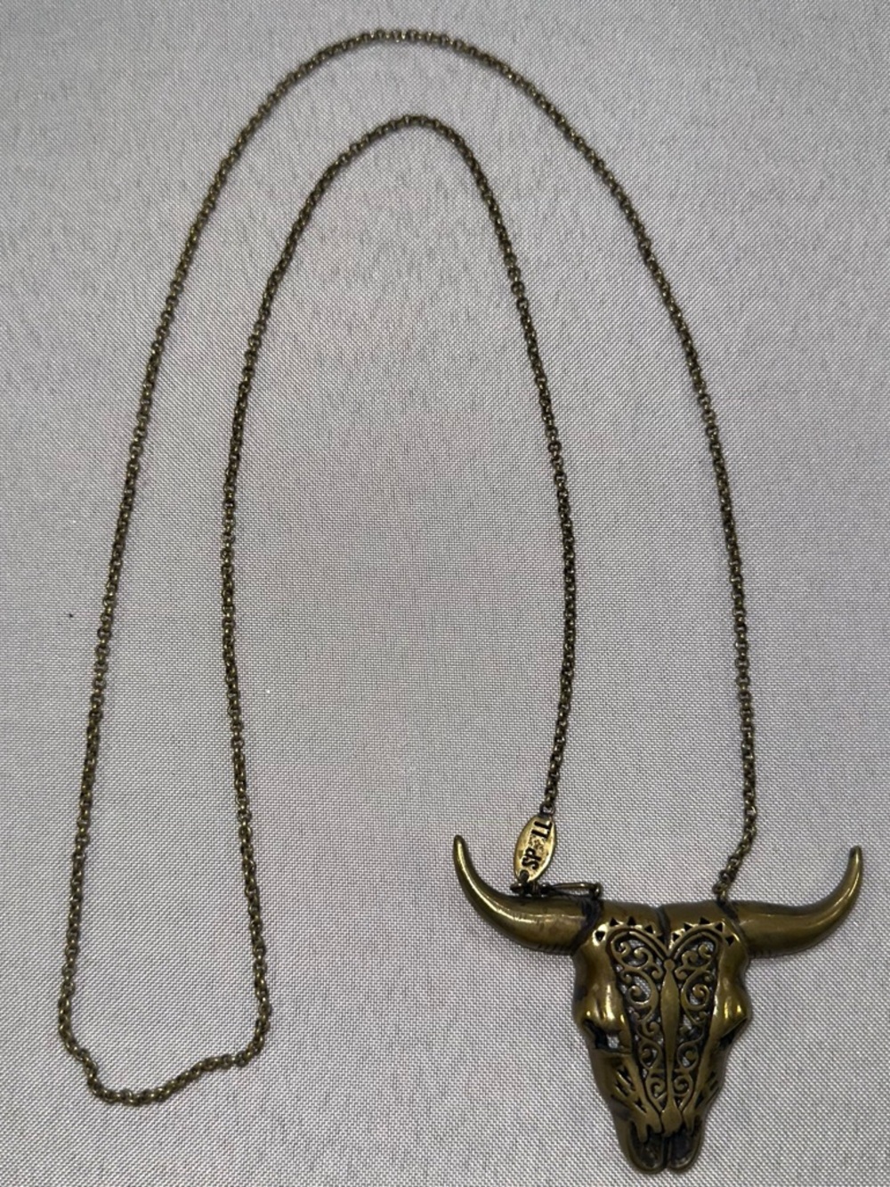 Spell & Gypsy Collective Bull Skull Head CHAIN Necklace Original 2012 RARE